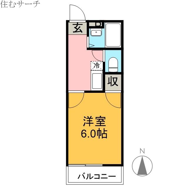 ヴィラウイスタリア(1K/2階)の間取り写真