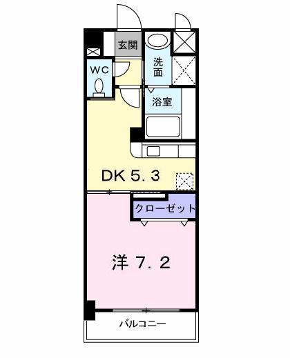 ハミングバード上吉田(1DK/1階)の間取り写真