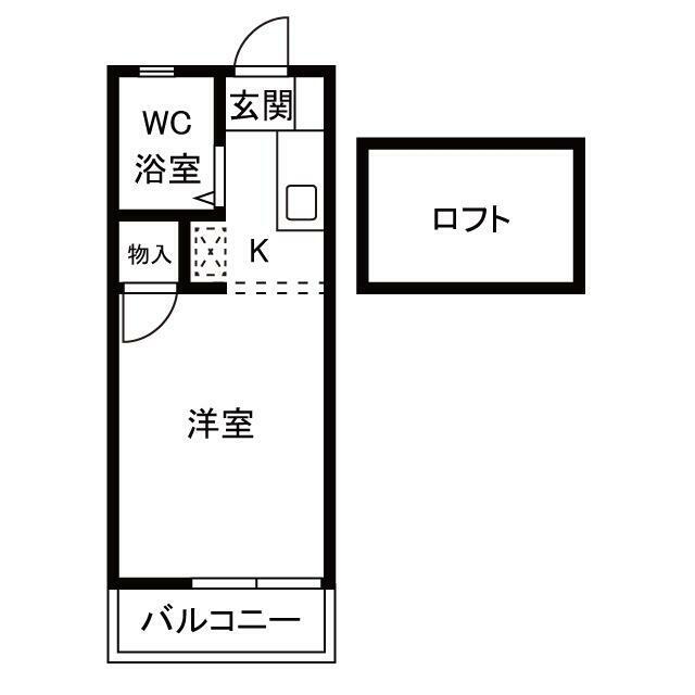 アートハウス桜ヶ丘(ワンルーム/2階)の間取り写真