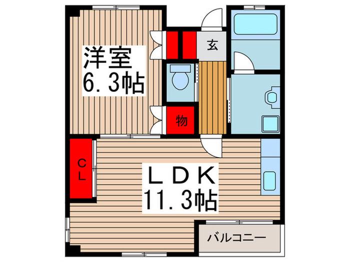 パローマ・里(1LDK/1階)の間取り写真