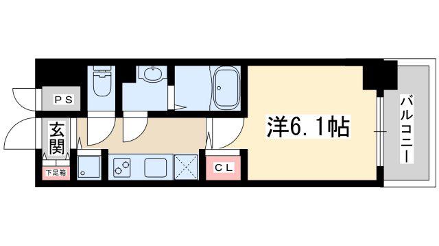 メインステージ大阪ノースマーク(1K/7階)の間取り写真