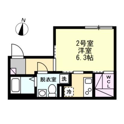 ベイルーム川崎新町(1K/3階)の間取り写真