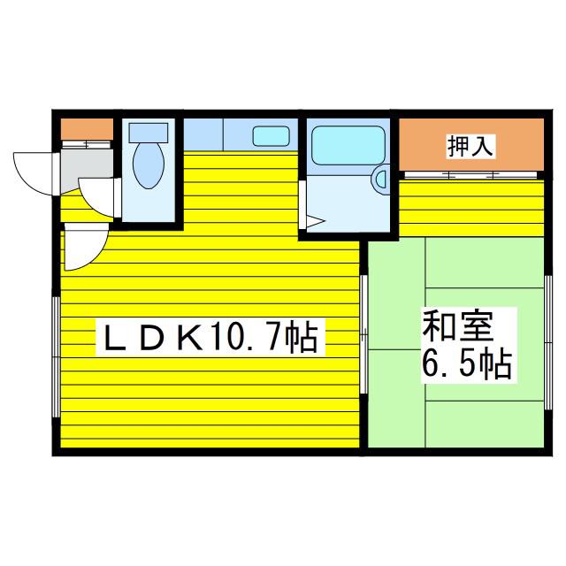 ジュネス美香保(1LDK/3階)の間取り写真