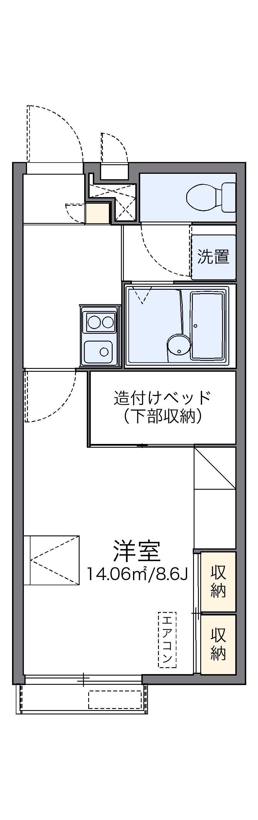 レオパレスカーサ プラナス(1K/2階)の間取り写真