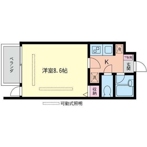 サウンドピアⅡ(1K/3階)の間取り写真