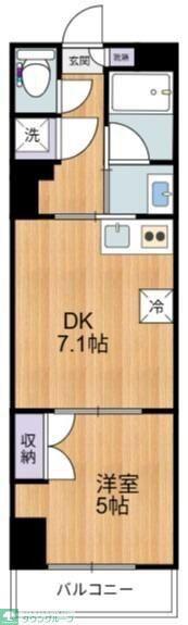 EVERGREEN(1DK/5階)の間取り写真