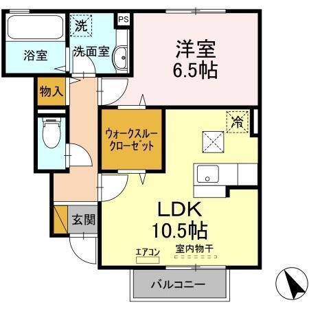 アムール(1LDK/1階)の間取り写真
