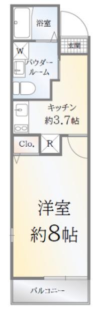 HDC方南町(1K/4階)の間取り写真