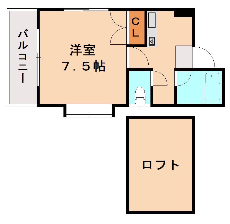 アイシス空港前(1K/2階)の間取り写真