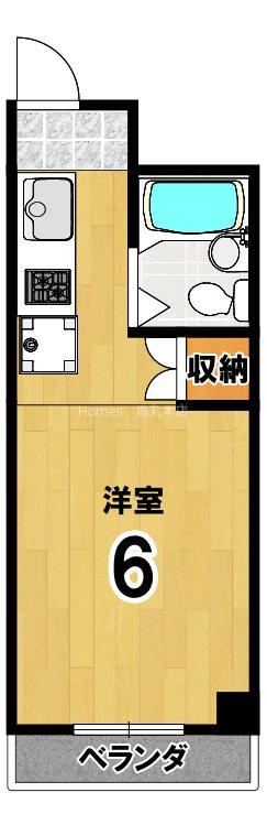 シャトーニシムラ(1K/2階)の間取り写真