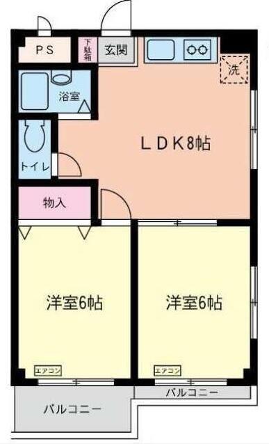 アーク上井草(2LDK/3階)の間取り写真