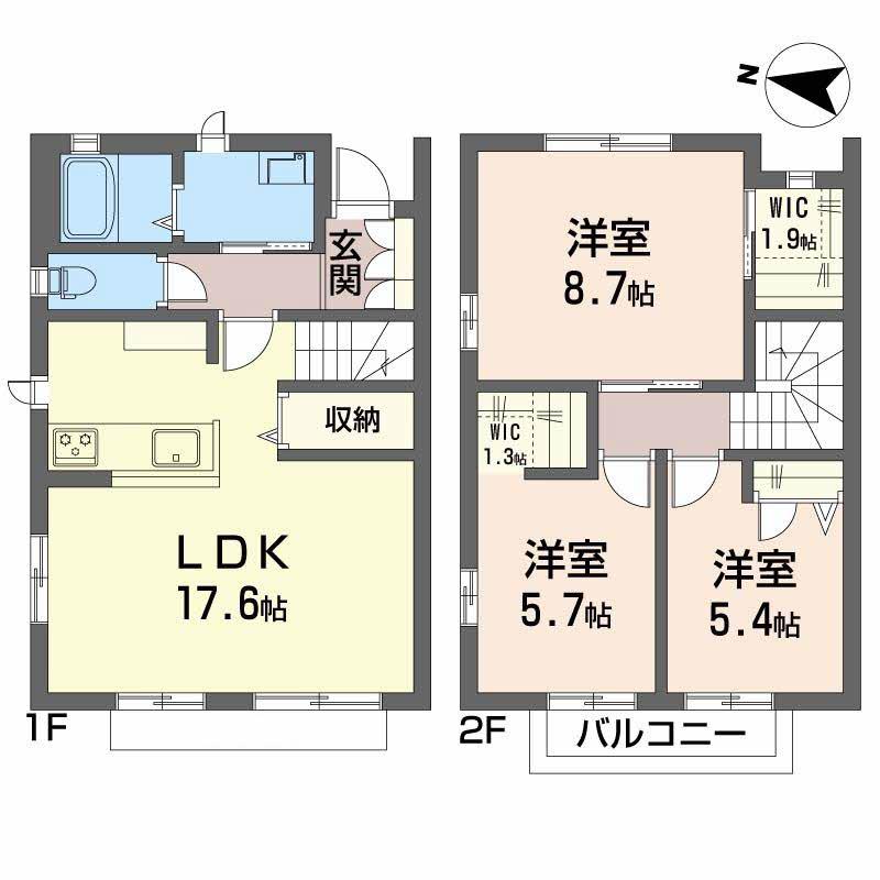 ヴィラ雅(3LDK/1階)の間取り写真