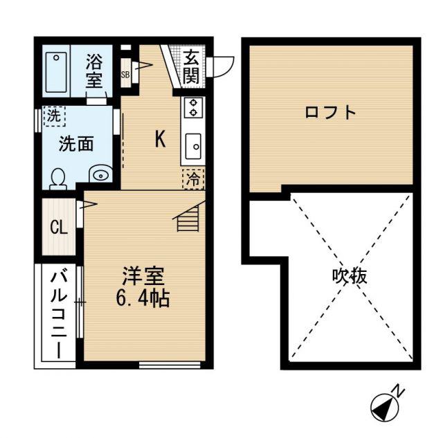MARINSTUDIO和白(ワンルーム/1階)の間取り写真