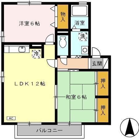 アネシス A・B(2LDK/2階)の間取り写真