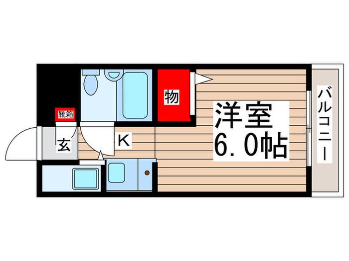 アピスヒガシフナバシ(1K/1階)の間取り写真