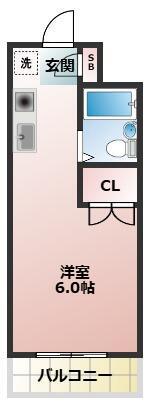 ヴィラ上池台(ワンルーム/1階)の間取り写真