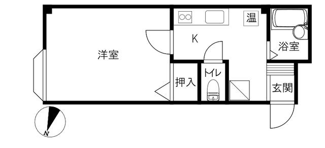 CASITA旭町(1K/1階)の間取り写真