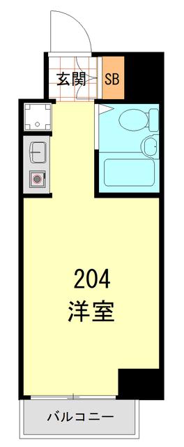 セントレー伊勢佐木(ワンルーム/2階)の間取り写真