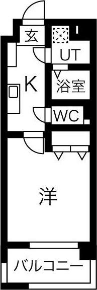 BLUEWING鯉江本町(1K/2階)の間取り写真