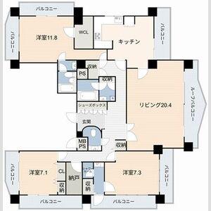 アビタシオン泉(3SLDK/15階)の間取り写真