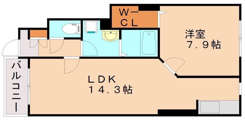 クレールB(1LDK/1階)の間取り写真