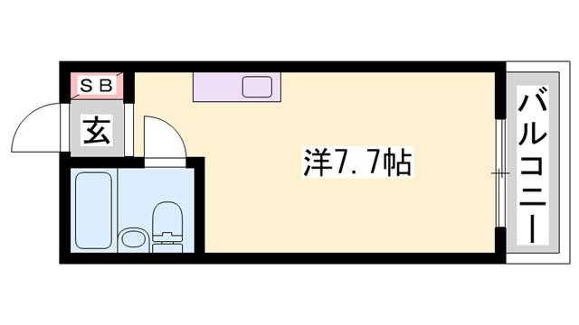 マイコーポ白国(ワンルーム/2階)の間取り写真