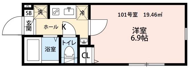 グランクオール三軒茶屋(1K/1階)の間取り写真