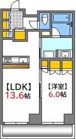 グランクロスタワー広島(1LDK/34階)の間取り写真