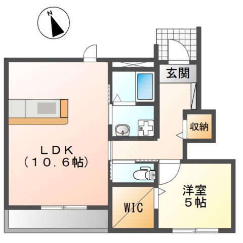 GREEN CALMIII(1LDK/1階)の間取り写真