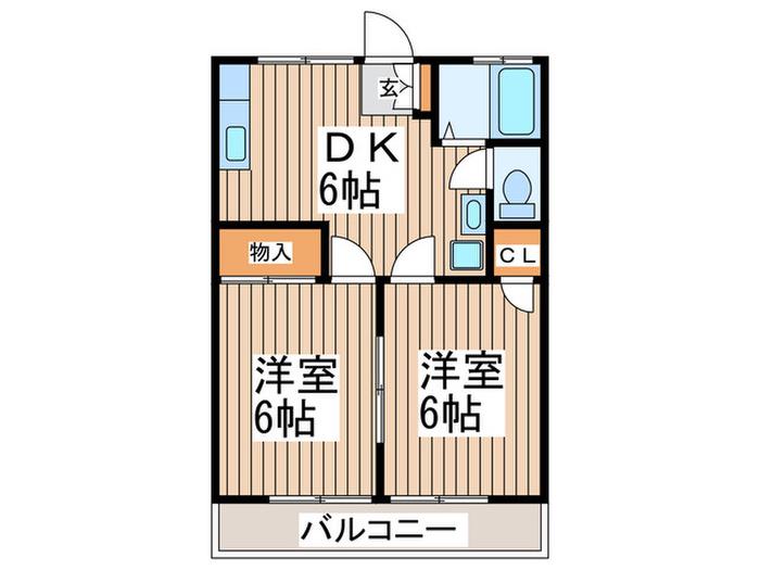 メゾン菅沼(2DK/2階)の間取り写真
