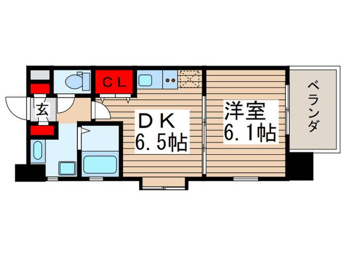 アーク松戸セントラルパーク(1DK/4階)の間取り写真