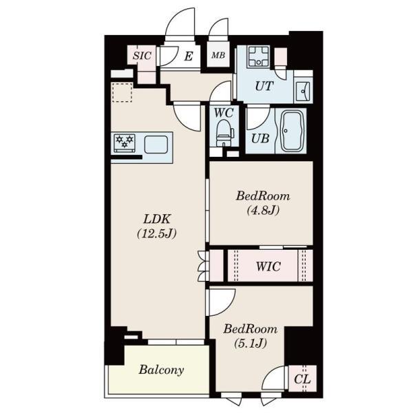 S-RESIDENCE北千住REIZ(2LDK/11階)の間取り写真