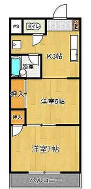 アドバンス弐番館(2K/4階)の間取り写真