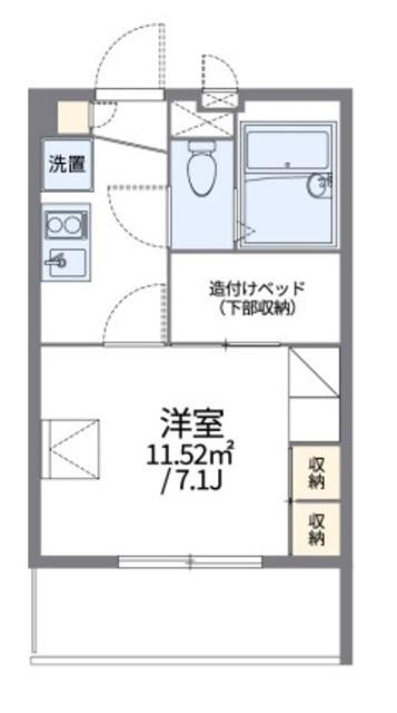 レオパレスルミエール07(1K/2階)の間取り写真