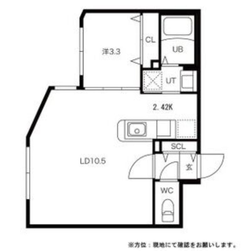 LA CASA DEL SOLE(1LDK/2階)の間取り写真