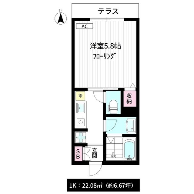 リードレジデンス中野(1K/1階)の間取り写真