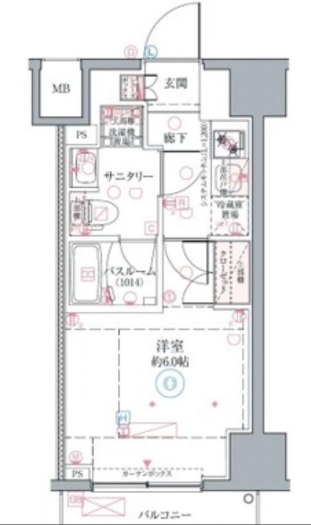 クレヴィスタ横浜関内II(1K/2階)の間取り写真