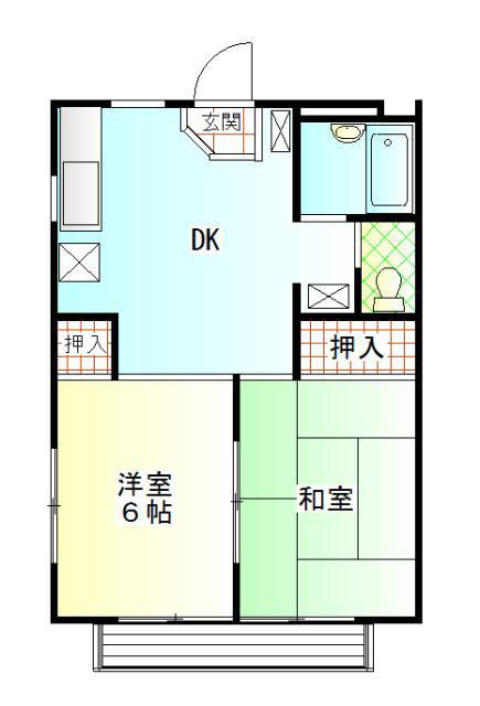 グレースフル(2DK/2階)の間取り写真