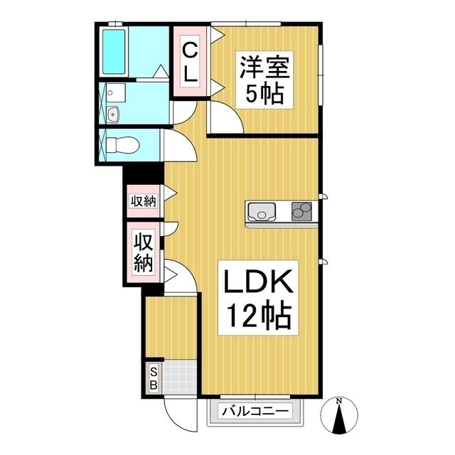 ハイムメゾンアイル(1LDK/1階)の間取り写真