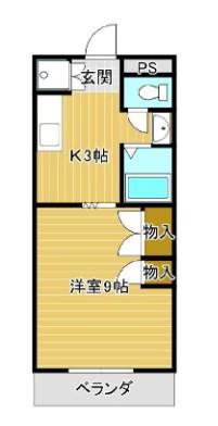 M・ステージ桧(1DK/4階)の間取り写真
