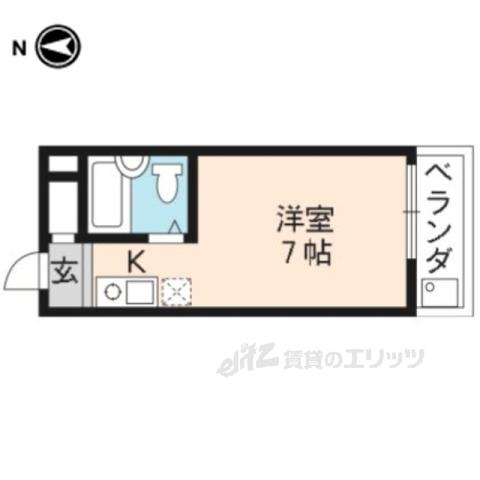 KINDⅠ(1K/3階)の間取り写真