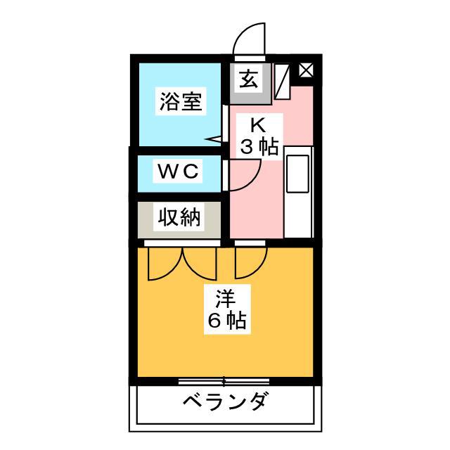 イリヤウ ヴィル(1K/3階)の間取り写真