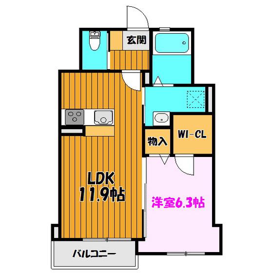 ラ・プロヌーブ(1LDK/1階)の間取り写真