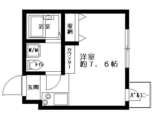 RC-STUDIO(ワンルーム/1階)の間取り写真