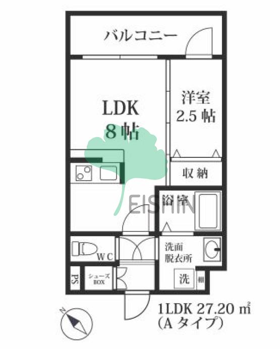 MODERNPALAZZO 山王GROW(1LDK/1階)の間取り写真