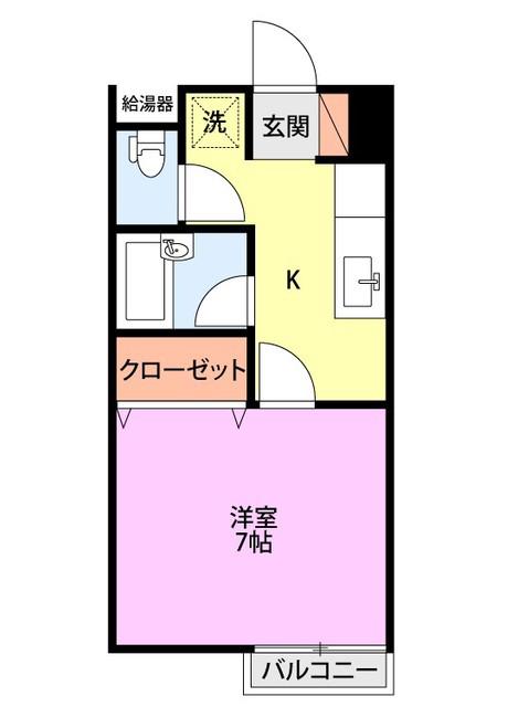 ローズマリー柳橋(1K/1階)の間取り写真