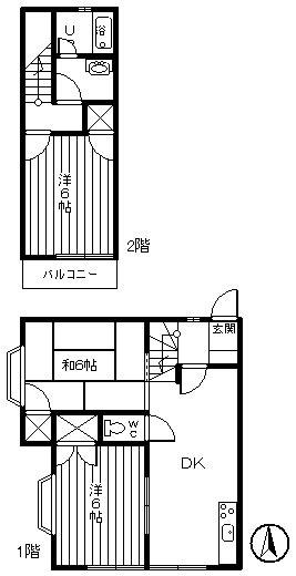 クノッソスB(3DK/1階)の間取り写真