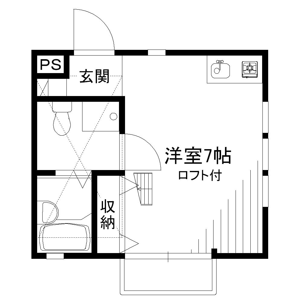 アランフェス(ワンルーム/2階)の間取り写真