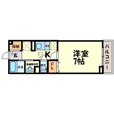 シャロル東園田(1K/1階)の間取り写真