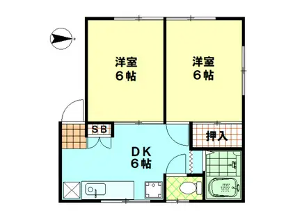 第2コーポ幸伸(2DK/1階)の間取り写真